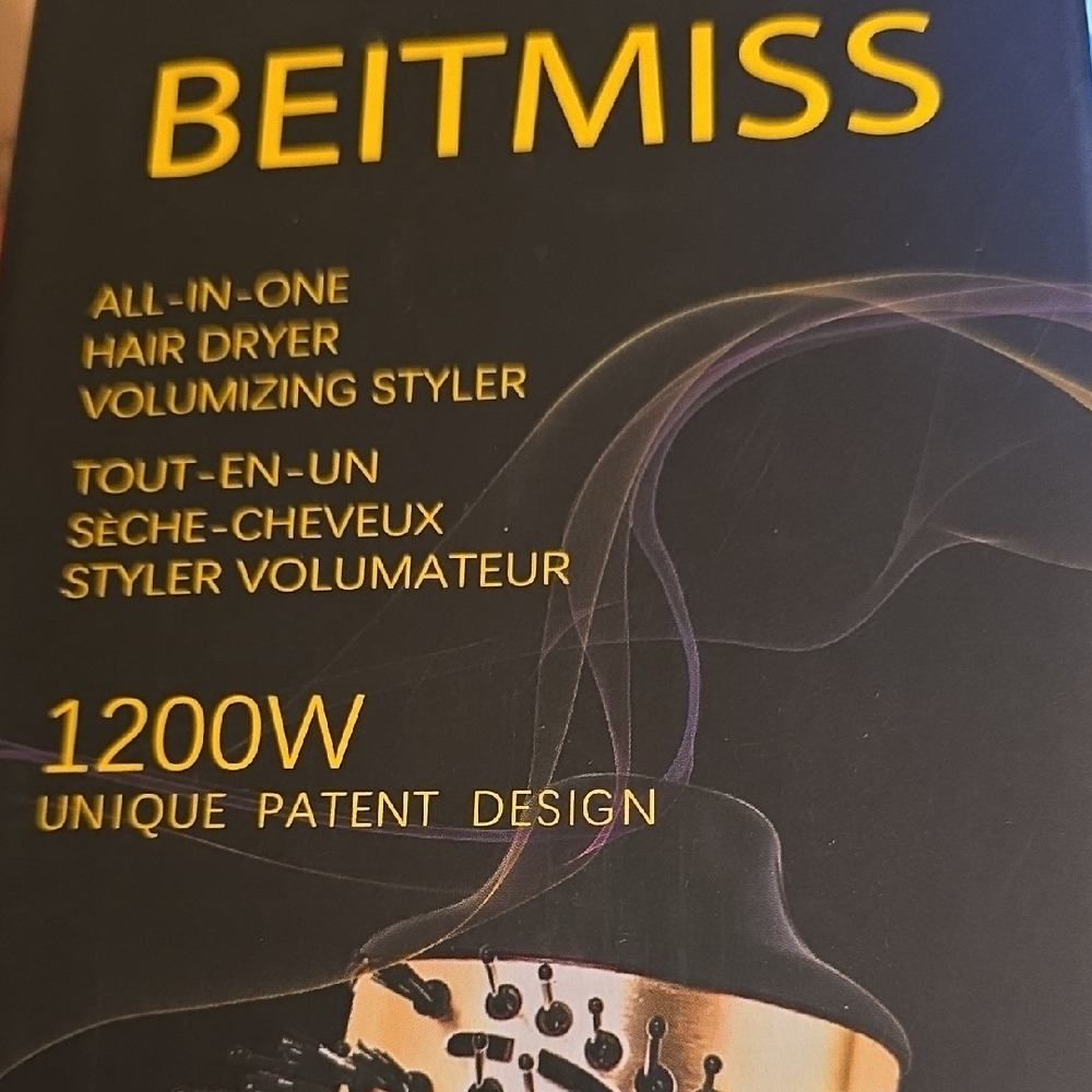 Beitmiss Gold Hair Styling Brush All in one hair styler NIB